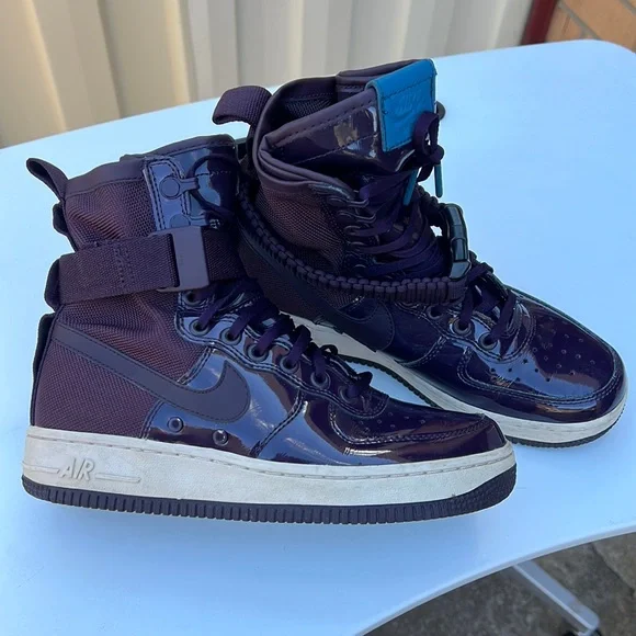 Nike Air SF AF 1 Purple Shoes AU 7, ER 38, cm 24 | As-is Missing 2 Belts Accesor - Picture 3 of 16